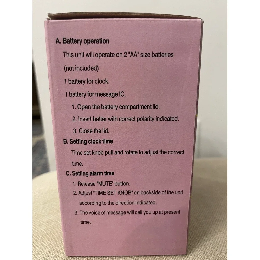 NIB‎ NEW Vintage Pink Powerpuff Girls Bubbles Y2k Plastic Alarm Clock